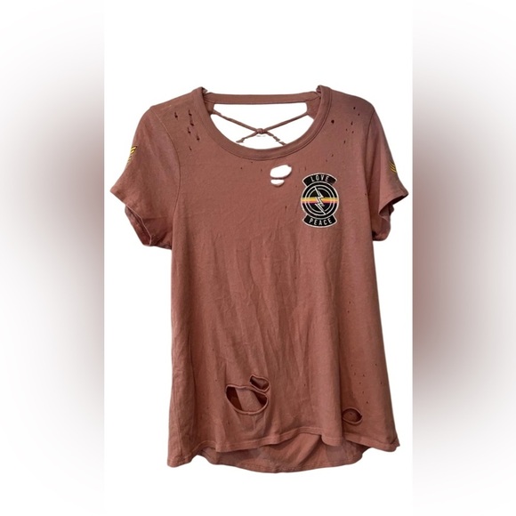 Chaser Open Back Love Peace Tee - Picture 1 of 7